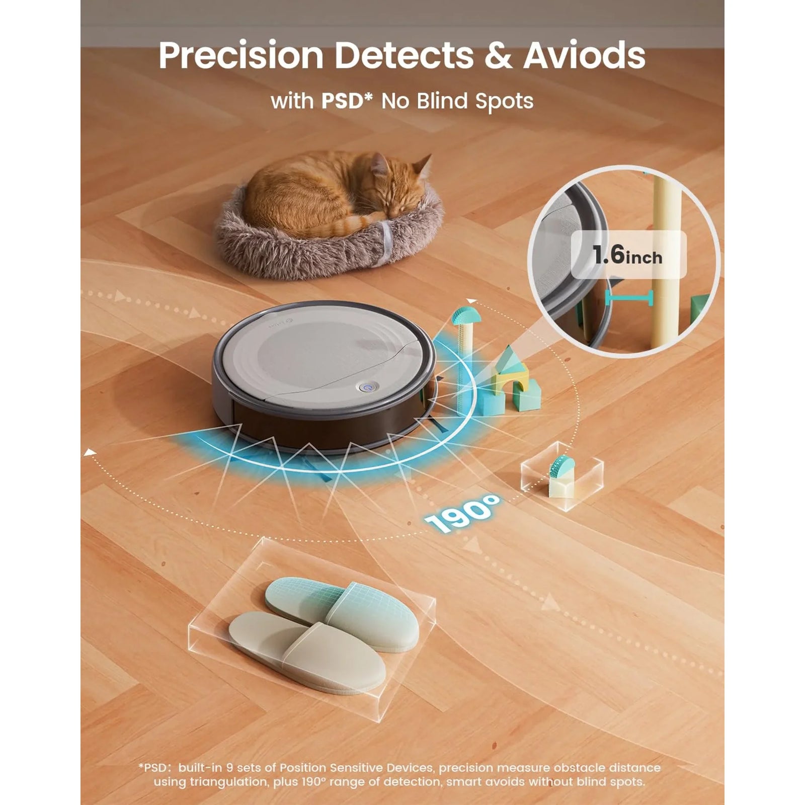 Lefant Robot Vacuum Cleaner with 4500Pa Suction, PSD Obstacle Avoidance, WiFi/App/Voice Control,Ideal for Pet hair, M310