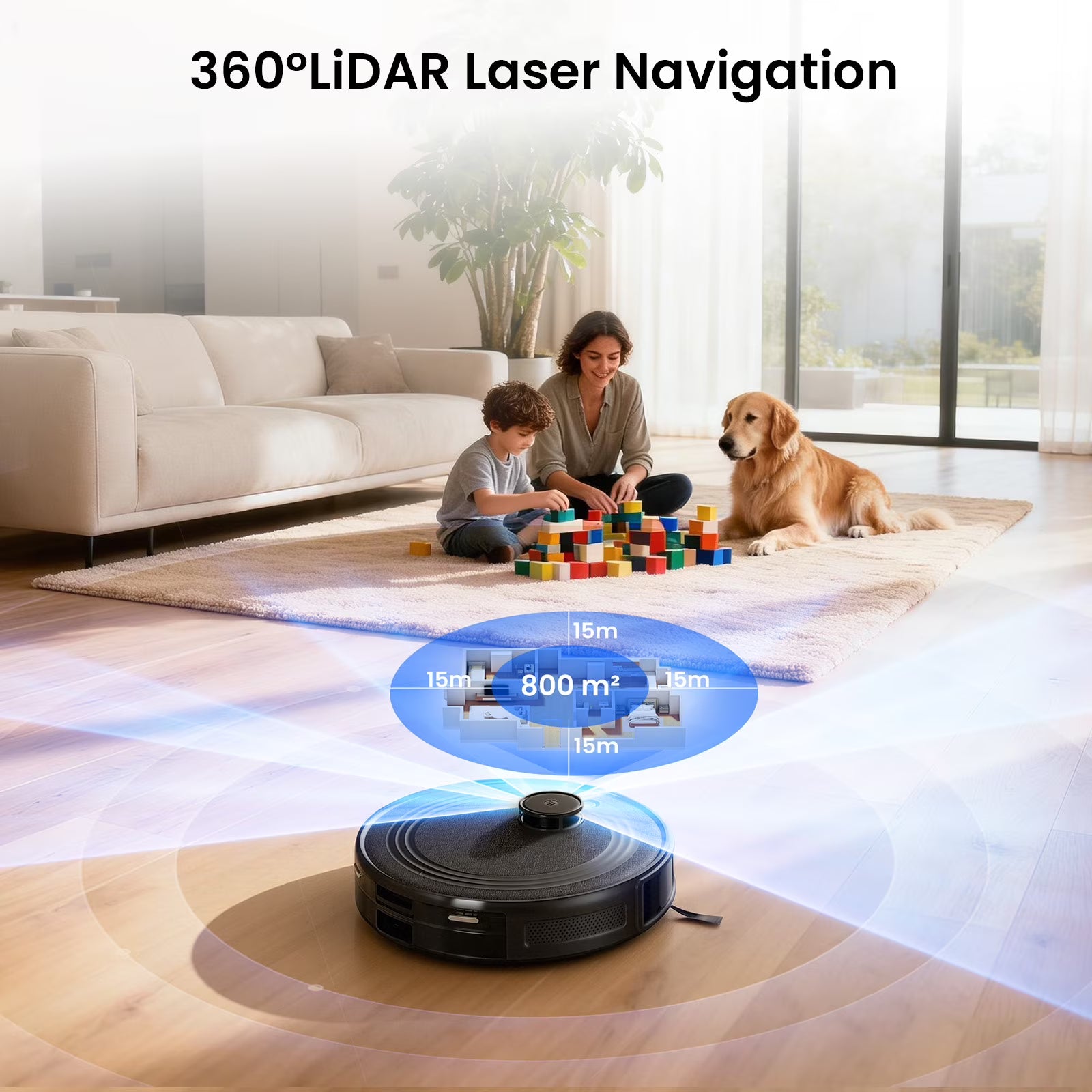 Lefant M2 Plus LiDAR Navigation Robot Vacuum and Mop, 7000Pa Suction, Multi-Floor Mapping, Self-Emptying and Filling, Robot Vacuum for Floors Pet Hair