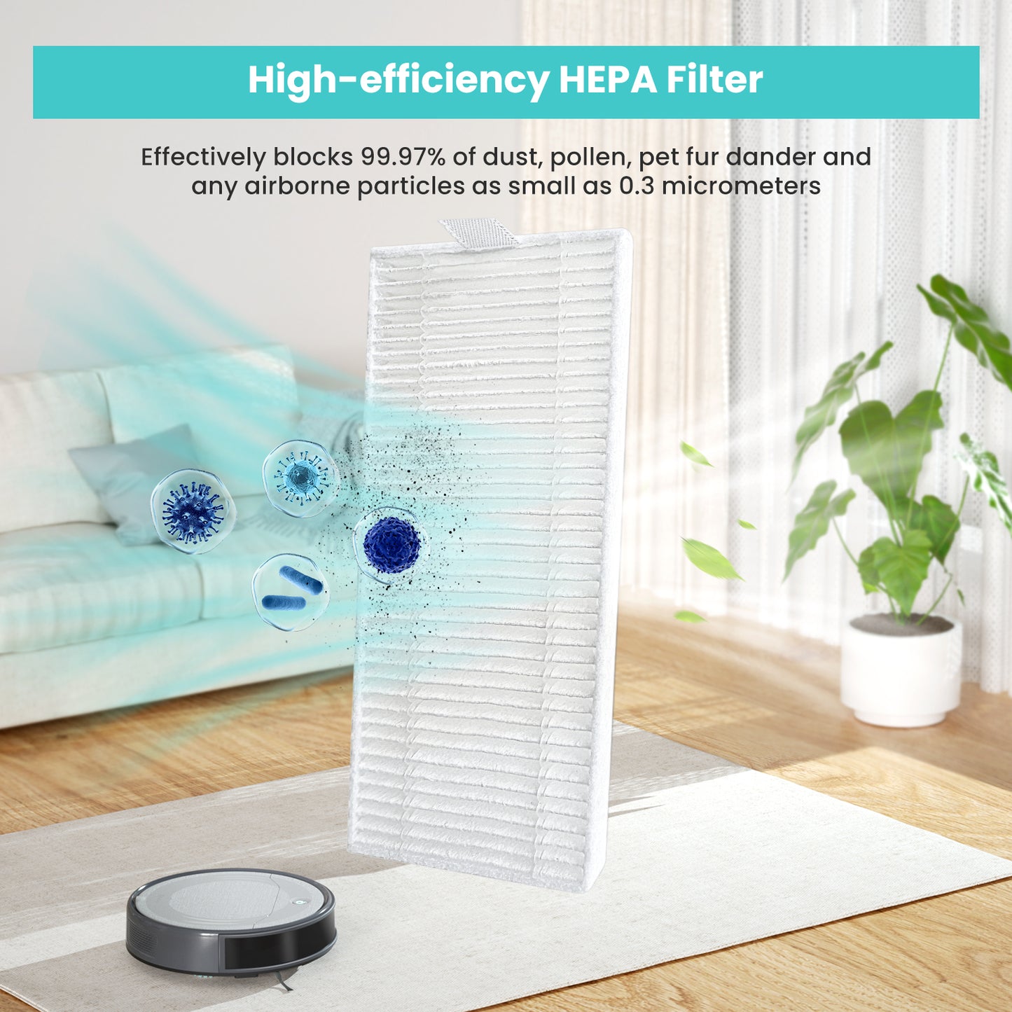 Lefant M310 Replacement Kit 4 Side Brushes 4 HEPA