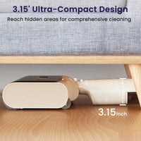 Lefant LS100 Smart Cordless Wet Dry Vacuum Cleaner and Mop for Hard Floors,Lightweight Stick Vacuum with 60 Min Runtime,Great for Sticky Messes and Pet Hair, Space-Saving Design, Ivory White