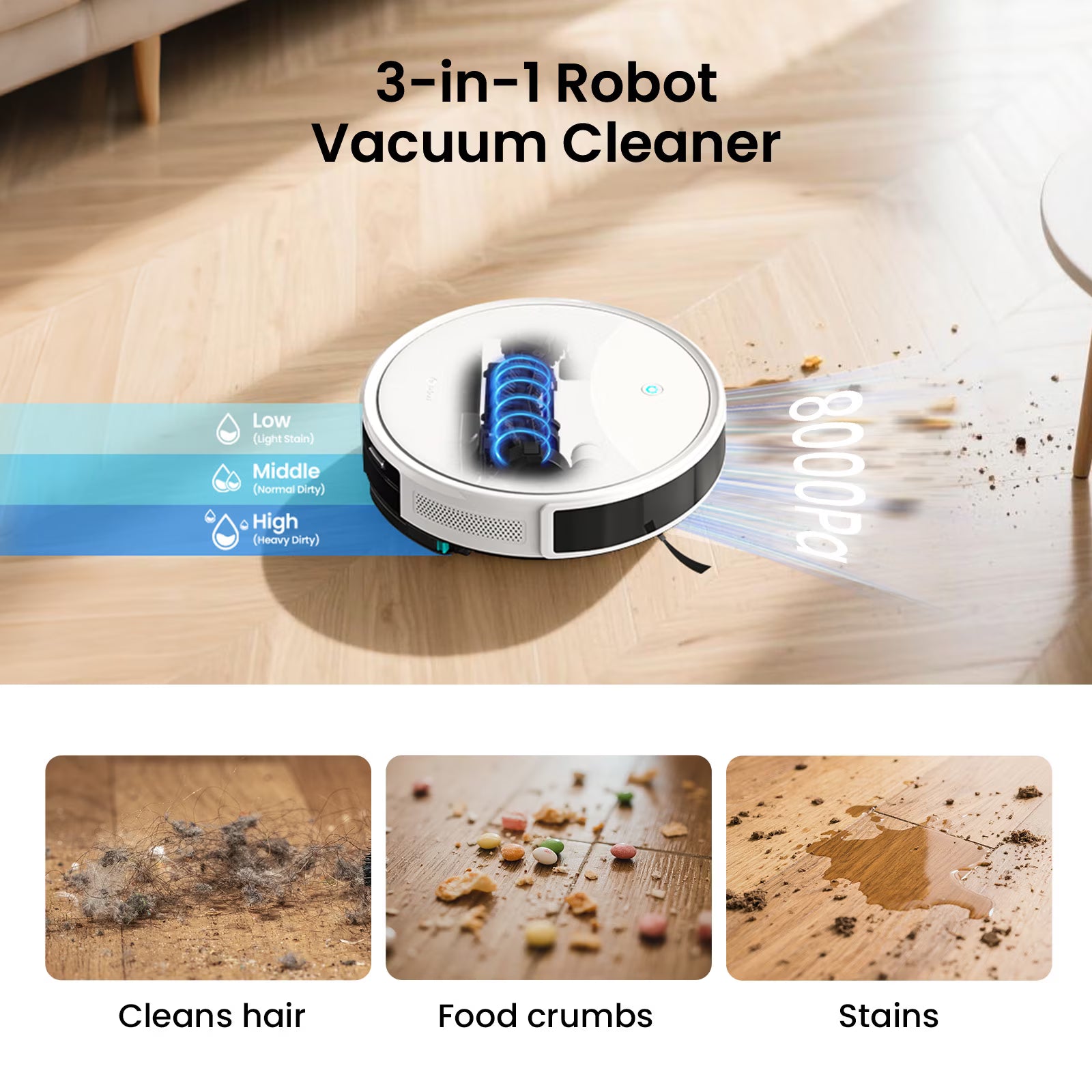 Lefant M350L Robot Vacuum and Mop, 40-Day Self-Emptying, Smart Obstacle Avoidance, WiFi/Alexa, Multi-Floor Mapping, 150 Min Runtime