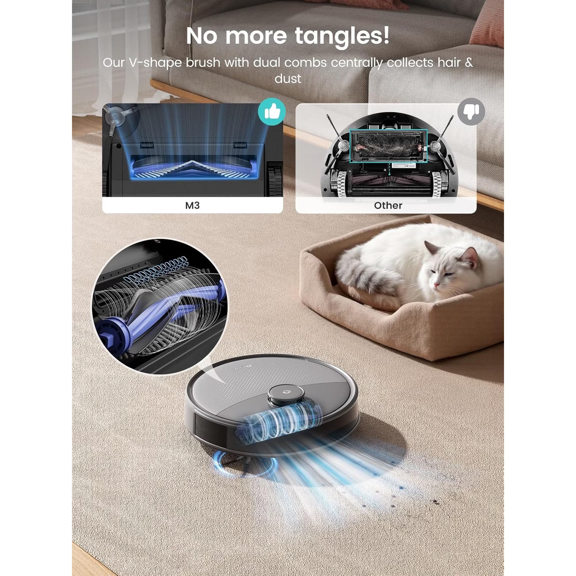 Lefant M3 Max Robot Vacuum and Mop, 113°F Hot Water Auto Mop Washing & Cool Air Drying, Self-Emptying & Refilling