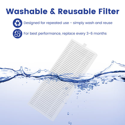 Lefant M330 Series Replacement Kit 4 Side Brushes 4 HEPA