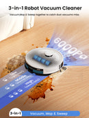 Lefant M2L Plus Robot Vacuum and Mop, 75-Day Self-Emptying, 6000Pa Powerful Suction, Multi-Floor Mapping, Customized Cleaning, 130-Min Runtime, 2.4G/5G WiFi, Alexa & App Control