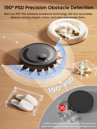 Lefant M2 Plus Robot Vacuum and Mop Combo, 75-Day Self-Emptying, 6000Pa Suction, Multi-Floor Mapping, No-Go Zones, 140 Min Runtime, 2.4G/5G WiFi, Alexa & App Control, Black
