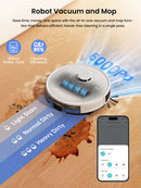 Lefant M2 Pro Robot Vacuum and Mop, 6000Pa Self-Emptying LiDAR Vacuum | Robotic Vacuum & Mop with LiDAR Navigation, PSD Obstacle Avoidance, Multi-Floor Mapping, 140min Battery, WiFi/Alexa