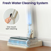 Lefant LS100 Smart Cordless Wet Dry Vacuum Cleaner and Mop for Hard Floors,Lightweight Stick Vacuum with 60 Min Runtime,Great for Sticky Messes and Pet Hair, Space-Saving Design, Ivory White