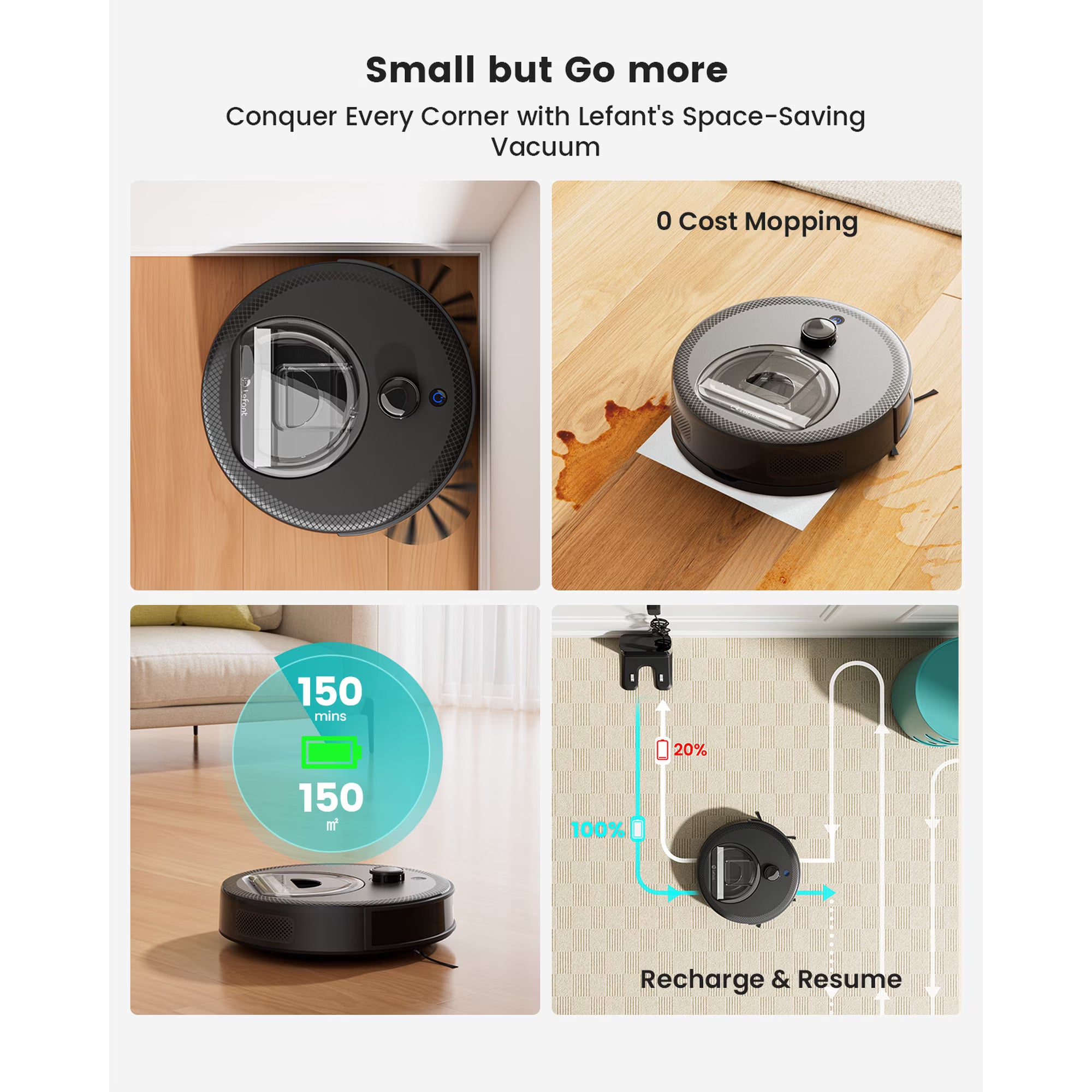 Lefant M330 Robot Vacuum and Mop with LiDAR Navigation, 450ml Visible Dustbin with Obstacle Avoidance, Perfect for Hardwood Carpets