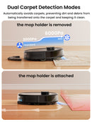Lefant M2 Plus Robot Vacuum and Mop Combo, 75-Day Self-Emptying, 6000Pa Suction, Multi-Floor Mapping, No-Go Zones, 140 Min Runtime, 2.4G/5G WiFi, Alexa & App Control, Black
