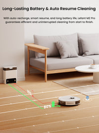 Lefant M2 Pro Robot Vacuum and Mop, 6000Pa Self-Emptying LiDAR Vacuum | Robotic Vacuum & Mop with LiDAR Navigation, PSD Obstacle Avoidance, Multi-Floor Mapping, 140min Battery, WiFi/Alexa