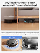 Lefant M2 Plus Robot Vacuum and Mop Combo, 75-Day Self-Emptying, 6000Pa Suction, Multi-Floor Mapping, No-Go Zones, 140 Min Runtime, 2.4G/5G WiFi, Alexa & App Control, Black