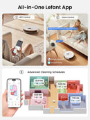 Lefant M2L Plus Robot Vacuum and Mop, 75-Day Self-Emptying, 6000Pa Powerful Suction, Multi-Floor Mapping, Customized Cleaning, 130-Min Runtime, 2.4G/5G WiFi, Alexa & App Control