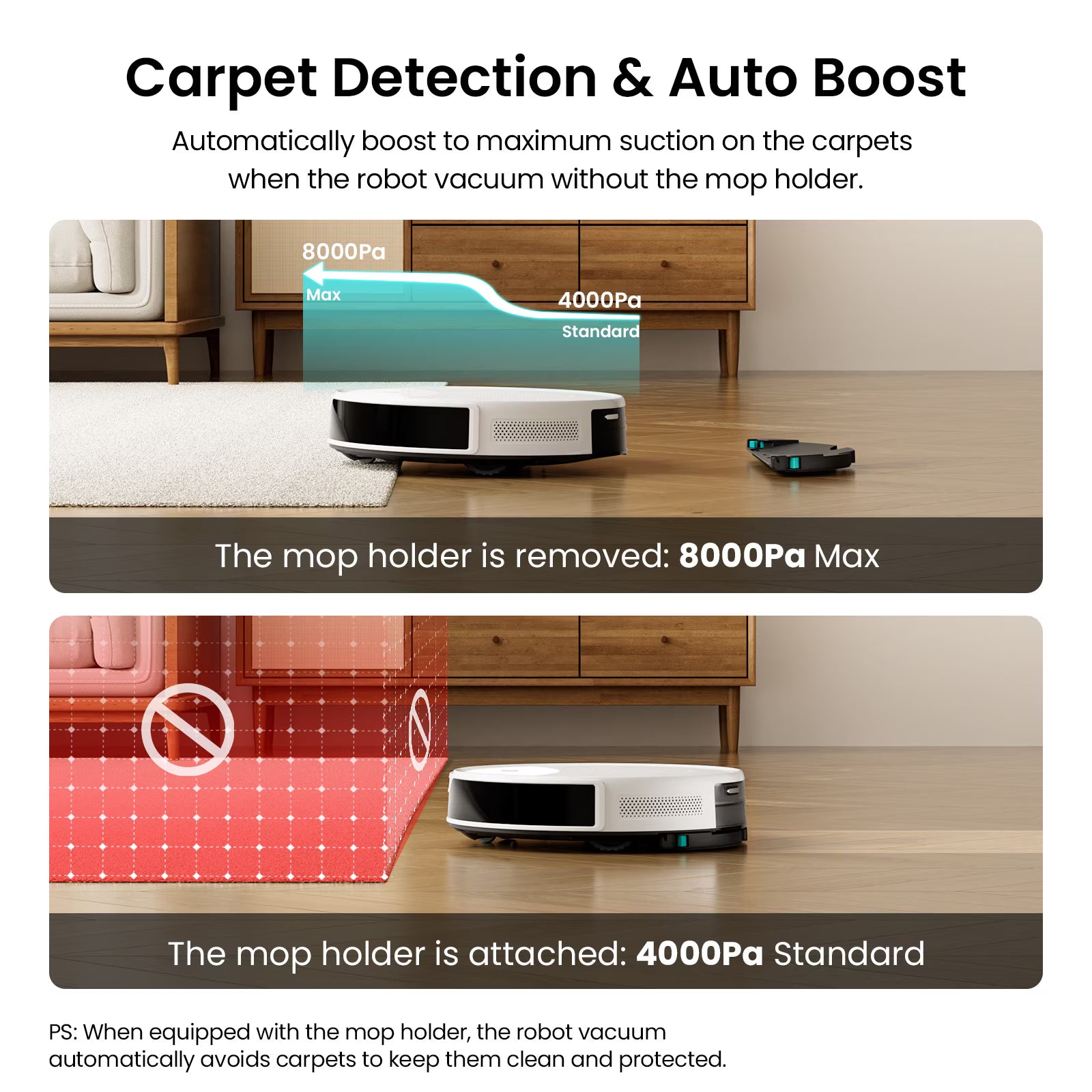 Lefant M350L Robot Vacuum and Mop, 40-Day Self-Emptying, Smart Obstacle Avoidance, WiFi/Alexa, Multi-Floor Mapping, 150 Min Runtime