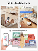 Lefant M2S Pro Robot Vacuum and Mop ,10000Pa, 240Min, Self-Emptying,190° PSD Obstacle Avoidance, dToF LiDAR Multi-Floor Mapping, APP Customized Cleaning, Carpet Detection, 5200mAh Battery
