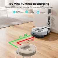 Lefant M330S LiDAR Navigation Robot Vacuum and Mop, 450ml Visible Dustbin, 190° PSD Obstacle Avoidance, Multi-Level Mapping, Robot Vacuum Cleaner for Hardwood Carpets Pet Hair