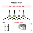 Lefant M210/M210P Replacement Kit 4 Side Brushes 4 HEPA