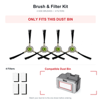 Lefant M210/M210P Replacement Kit 4 Side Brushes 4 HEPA