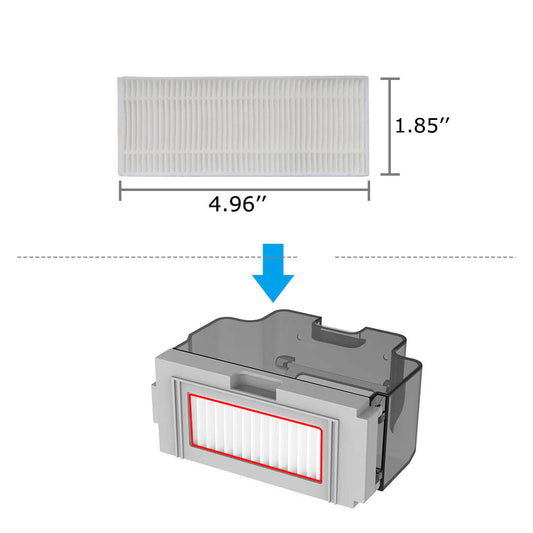Lefant M210/M210P Replacement Kit 4 Side Brushes 4 HEPA