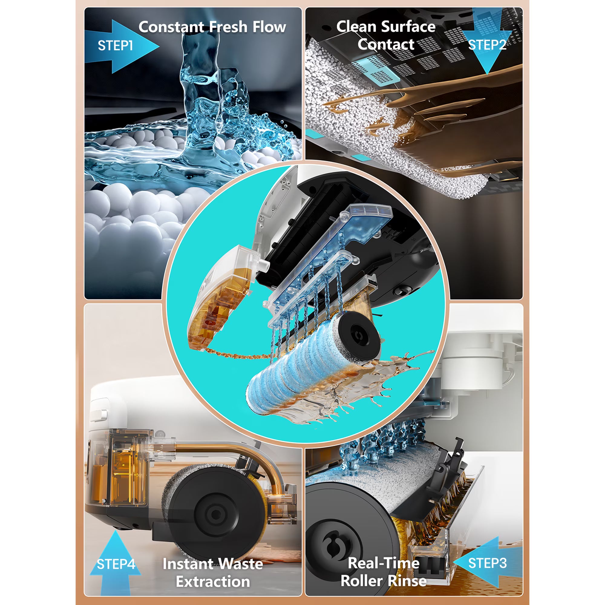 Lefant M265 Robot Vacuum and Mop with 20000Pa Suction, Self-Emptying & Self-Cleaning Roller Mop, LiDAR Navigation, Anti-Tangle Pet Hair Cleaning