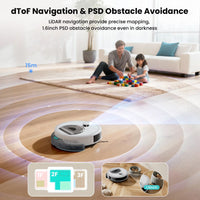 Lefant M330S LiDAR Navigation Robot Vacuum and Mop, 450ml Visible Dustbin, 190° PSD Obstacle Avoidance, Multi-Level Mapping, Robot Vacuum Cleaner for Hardwood Carpets Pet Hair
