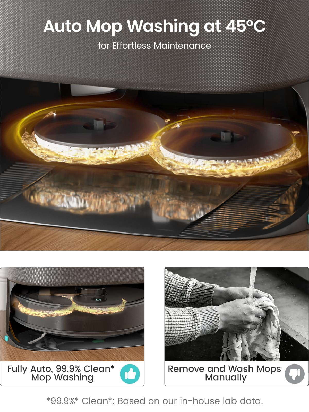 Lefant Robot Vacuum and Mop, 20000Pa Suction, 90-Day Self-Emptying, Obstacle Avoidance, Auto Mop Washing&Drying, All-in-One for Pet Hair Carpet, 5G WiFi Alexa/APP/iWatch Control, M3 Max