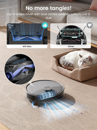 Lefant Robot Vacuum and Mop, 20000Pa Suction, 90-Day Self-Emptying, Obstacle Avoidance, Auto Mop Washing&Drying, All-in-One for Pet Hair Carpet, 5G WiFi Alexa/APP/iWatch Control, M3 Max