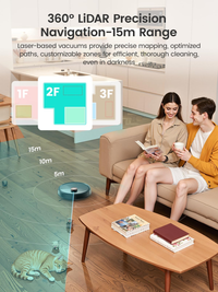 Lefant Robot Vacuum and Mop, 20000Pa Suction, 90-Day Self-Emptying, Obstacle Avoidance, Auto Mop Washing&Drying, All-in-One for Pet Hair Carpet, 5G WiFi Alexa/APP/iWatch Control, M3 Max