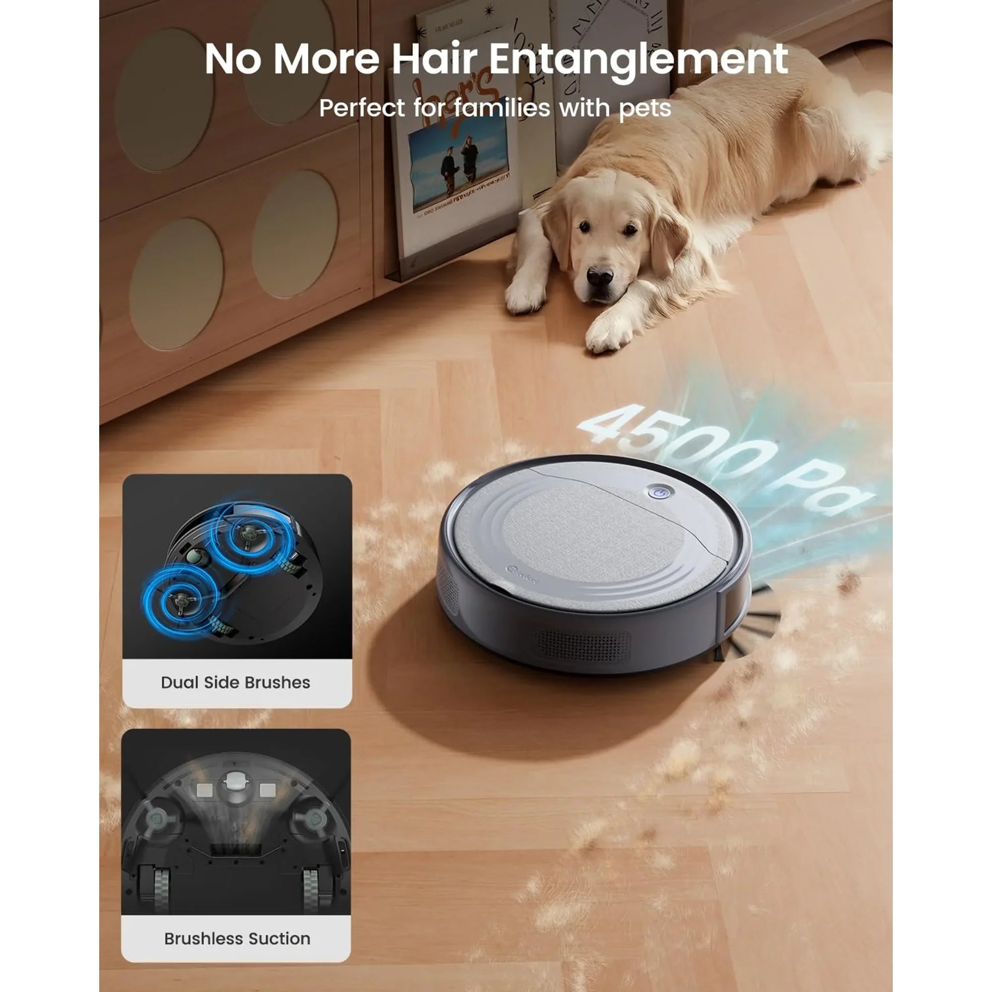 Lefant Robot Vacuum Cleaner with 4500Pa Suction, PSD Obstacle Avoidance, WiFi/App/Voice Control,Ideal for Pet hair, M310