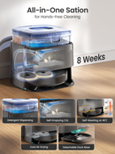 Lefant Robot Vacuum and Mop, 20000Pa Suction, 90-Day Self-Emptying, Obstacle Avoidance, Auto Mop Washing&Drying, All-in-One for Pet Hair Carpet, 5G WiFi Alexa/APP/iWatch Control, M3 Max